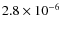 $2.8 \times 10^{-6}$