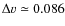 $\Delta \varv \simeq 0.086$