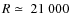 $R\simeq~21~000$
