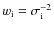 $w_{\rm i}=\sigma_{\rm i}^{-2}$