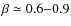 $\beta
\simeq 0.6{-}0.9$