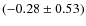 $(-0.28 \pm
0.53)$