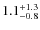 $\rm 1.1^{+ 1.3}_{- 0.8}$