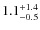 $\rm 1.1^{+ 1.4}_{- 0.5}$