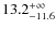 $\rm 13.2^{+\infty}_{- 11.6}$