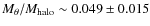 $M_{\theta}/M_{\rm halo}\sim0.049\pm0.015$
