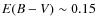 $E(B-V) \sim 0.15$