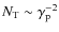 $N_{\rm T}\sim\gamma_{\rm p}^{-2}$
