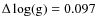 $\Delta
\log(\rm g)= 0.097 $