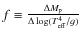 $f \equiv \frac{\Delta M_{\rm p}}{\Delta \log(T_{\rm eff}^4/g)}$