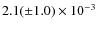 $2.1(\pm1.0)\times10^{-3}$
