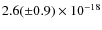 $2.6(\pm0.9)\times10^{-18}$