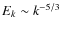 $E_k\sim k^{-5/3}$