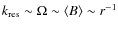 $k_{{\rm res}}\sim \Omega \sim \left\langle
B\right\rangle \sim r^{-1}$