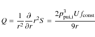 \begin{displaymath}
Q=\frac{1}{r^2}\frac{\partial}{\partial r}r^2
S=\frac{2p_{{\rm pui,i}}^3 Uf_{{\rm const}} } { 9 r }
\end{displaymath}