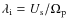 $\lambda _{\rm i}=U_{\rm s}/\Omega _{\rm p}
$