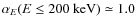 $\alpha _{E}(E\leq
200~{\rm keV})\simeq 1.0$