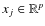 $x_j\in\mathbb{R}^p$