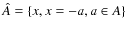 $\hat{A}=\lbrace x,x=-a, a\in A \rbrace$