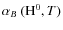 $\alpha_B~({\rm H}^0,T)$