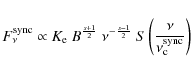 \begin{displaymath}F_\nu^{\rm sync} \propto K_{\rm e} ~ B^{\frac{s+1}{2}} ~
\nu...
...-1}{2}} \: S \left( \frac{\nu}{\nu_{\rm c}^{\rm sync}} \right)
\end{displaymath}