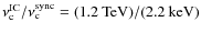 $\nu_{\rm c}^{\rm IC} / \nu_{\rm c}^{\rm sync} =\rm (1.2~ TeV) / (2.2~ keV)$