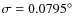 $\sigma=0.0795\hbox{$^\circ$ }$
