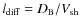 $l_{{\rm diff}}=D_{{\rm B}}/V_{{\rm sh}}$