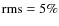 ${\rm rms} = 5\%$