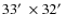 $33\hbox{$^\prime$ }\times 32\hbox{$^\prime$ }$