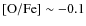 $\rm [O/Fe]\sim -0.1$
