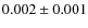 $0.002 \pm0.001$