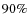 $90 \%$