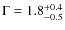 $\Gamma=1.8^{+0.4}_{-0.5}$