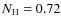 $N_{\rm H} = 0.72$