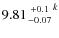 $9.81 {+0.1 \atop -0.07}^k$