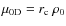 $\mu_{\rm0D}=r_{\rm c}~\rho_0$