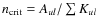 $n_{{\rm crit}} = A_{ul}/\sum{K_{ul}}$