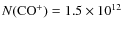 $N({\rm CO^+})=1.5\times 10^{12}$