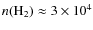 $n({\rm H_2})\approx 3\times 10^4$