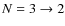 $N=3\rightarrow 2$