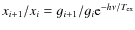 $x_{i+1}/x_i = g_{i+1}/g_i {\rm e}^{-h\nu /T_{{\rm ex}}}$