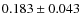 $ 0.183 \pm 0.043$