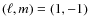 $(\ell ,m)=(1,-1)$