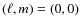 $(\ell,m) = (0,0)$