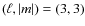 $(\ell,\vert m\vert)= (3,3)$