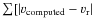 $\sum[\vert v_{\rm computed} - v_{\rm r}\vert$
