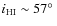 $i_{\rm H{\sc I}} \sim57\hbox{$^\circ$ }$