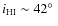 $i_{\rm H{\sc I}} \sim 42\hbox{$^\circ$ }$