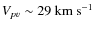 $V_{pv} \sim29~{\rm km}~{\rm s}^{-1}$